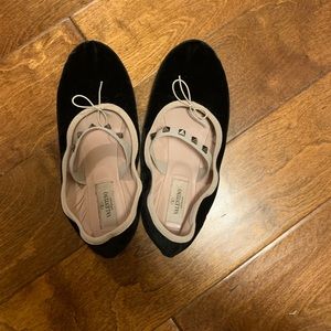 Valentino Black velvet ballerina